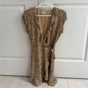 Aritzia tie front cheetah mini dress!